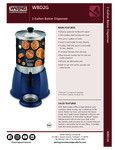 Waring 2 Gal Batter Dispenser Spec Sheet
