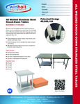 Winholt All Welded Stainless Steel Knock Down Tables Spec Sheet