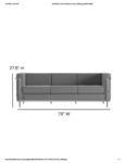 ZB-REGAL-810-3-SOFA-GY-GG Spec