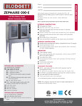 Blodgett ZEPH-200-E Specsheet