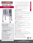 Blodgett ZEPH-200-G Specsheet