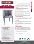 Blodgett ZEPH-100-E Specsheet