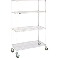 Metro Super Erecta N536EC Chrome Mobile Wire Shelving Unit with Polyurethane Casters 24" x 36" x 69"