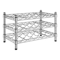Regency 14" x 24" NSF 3-Shelf 15-Bottle Wire Wine Rack with 14" Posts