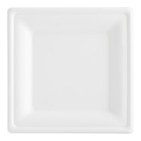 EcoChoice 8" x 8" Compostable White Plant Fiber Square Plate - 100/Pack