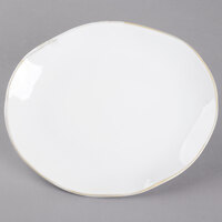 Tuxton TuxTrendz Artisan Agave 13 1/4" x 11" Oval China Platter - 12/Case