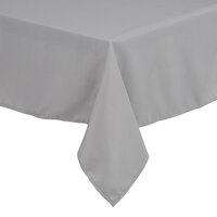 Intedge 54" x 114" Rectangular Gray 100% Polyester Hemmed Cloth Table Cover
