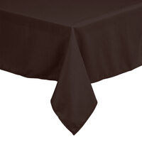 Intedge 54" x 110" Rectangular Brown 100% Polyester Hemmed Cloth Table Cover