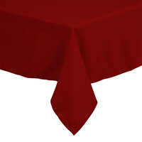 Intedge 54" x 81" Rectangular Red 100% Polyester Hemmed Cloth Table Cover