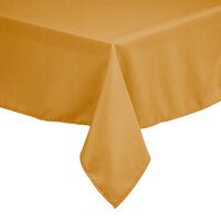 Intedge 54" x 120" Rectangular Gold 100% Polyester Hemmed Cloth Table Cover