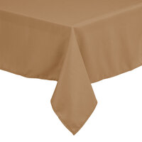 Intedge 54" x 96" Rectangular Beige 100% Polyester Hemmed Cloth Table Cover