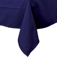 Intedge 64" x 120" Rectangular Navy Hemmed 65/35 Poly/Cotton Blend Cloth Table Cover