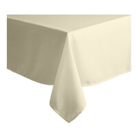 Intedge 54" x 72" Rectangular Ivory 100% Polyester Hemmed Cloth Table Cover
