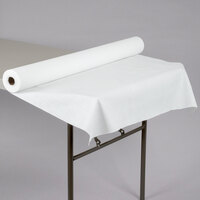 Hoffmaster 260047 40" x 100' Linen-Like White Paper Roll Table Cover
