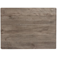 Grosfillex X1 24 inch x 32 inch Rectangular Aged Oak Outdoor Molded Melamine Table Top