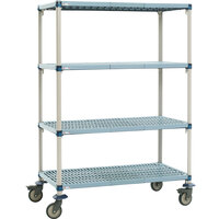 Metro Q536EG3 MetroMax Q Open Grid Shelf Cart with Polyurethane Casters - 24" x 36" x 69"