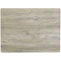Grosfillex VanGuard 24 inch x 30 inch Rectangular White Oak Resin Indoor Table Top