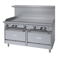 Garland G60-G60RR Liquid Propane 60" Range with 60" Griddle and 2 Standard Ovens - 154,000 BTU