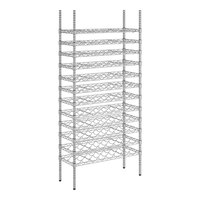 Regency 14" x 36" NSF 12-Shelf 96-Bottle Wire Wine Rack with 74" Posts