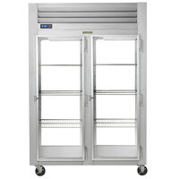 Traulsen G21017P 2 Section Glass Door Pass-Through Refrigerator - Right / Right Hinged Doors
