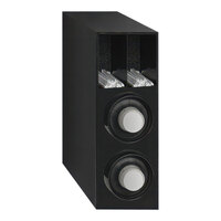 Vollrath 3V-CCS-A-A-S Black 2-Slot Vertical 8 - 44 oz. Countertop Cup Dispenser Cabinet with 1 Straw Pocket