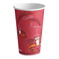 Solo 16 oz. Bistro Single-Sided Poly Paper Hot Cup - 1,000/Case