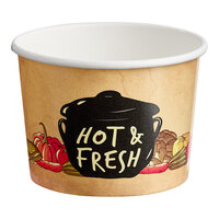 Choice 12 oz. Medley Double Poly-Coated Paper Soup / Hot Food Cup - 50/Pack