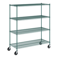 Regency 24" x 60" NSF Green Epoxy 4-Shelf Kit with 64" Posts and Casters