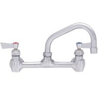 Fisher 53139 Wall-Mounted Stainless Steel Faucet with 8" Centers, 12" Swing Nozzle, 2.2 GPM Aerator, and Lever Handles