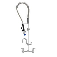 Fisher 68071 Backsplash Mounted Stainless Steel Pre-Rinse Faucet with 8" Centers, 36" Hose, 6" Add-On Faucet, and Wall Bracket