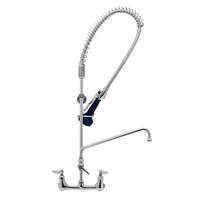 T&S B-0133-12ACRB8S EasyInstall Wall Mounted Pre-Rinse Faucet with 8" Centers, 1.07 GPM Spray Valve, 12" Add-On Faucet, Cerama Cartridges, and Lever Handles