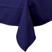 Intedge 72" x 120" Rectangular Navy Hemmed 65/35 Poly/Cotton Blend Cloth Table Cover
