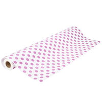 40" x 100' Paper Table Cover with Purple Polka Dots
