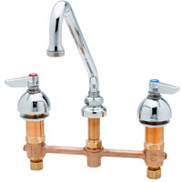T&S B-2855 EasyInstall Deck Mount Concealed Lavatory Faucet with 8" Centers, 9" Swing/Rigid Nozzle, Eterna Cartridges, and Lever Handles