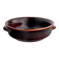 Acopa Keystone 13 oz. Chestnut Porcelain Onion Soup Crock - 6/Case