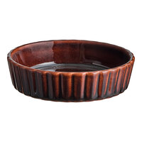 Acopa Keystone 6 oz. Chestnut Stoneware Souffle / Creme Brulee Dish - 6/Case