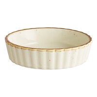 Acopa Keystone 6 oz. Vanilla Bean Porcelain Souffle / Creme Brulee Dish - 6/Case