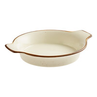 Acopa Keystone 13 oz. Vanilla Bean Porcelain Shirred Egg Casserole Dish - 6/Case