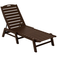 POLYWOOD NAC2280MA Mahogany Nautical Folding Adjustable Chaise