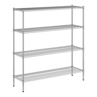 Regency 18" x 60" x 64" NSF Chrome Stationary 4-Shelf Kit