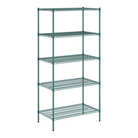 Regency 24" x 42" NSF Green Epoxy 5-Shelf Kit with 86" Posts