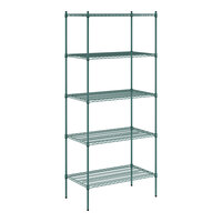Regency 24" x 42" NSF Green Epoxy 5-Shelf Kit with 96" Posts