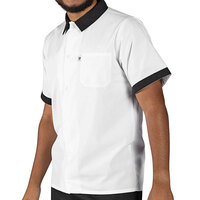Uncommon Chef 0955 White Customizable Short Sleeve Cook Shirt with Black Trim - 2XL