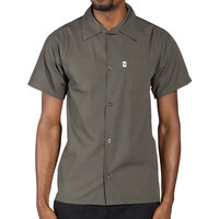 Uncommon Chef 0920 Olive Green Customizable Classic Short Sleeve Cook Shirt - S