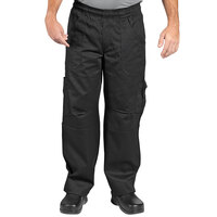 Uncommon Chef 4102 Unisex Black Customizable Grunge Cargo Chef Pants - S
