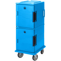 Cambro Ultra Camcart® Light Blue Non-Electric Insulated Food Pan Carrier with Security Package and Casters - 20 1/2" x 27 1/8" x 54"