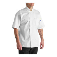 Uncommon Chef South Beach 0415 Unisex White Customizable Short Sleeve Chef Coat - M