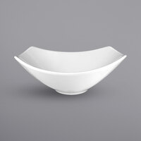 International Tableware Quad 16 oz. Square European White Curved Rim Porcelain Bowl - 24/Case