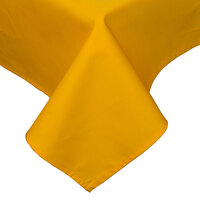 Intedge 54" x 72" Rectangular Gold Hemmed 65/35 Poly/Cotton Blend Cloth Table Cover