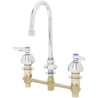 T&S B-2850 EasyInstall Deck Mount Concealed Lavatory Faucet with 8" Centers, 5 3/4" Rigid Gooseneck, Eterna Cartridges, and Lever Handles